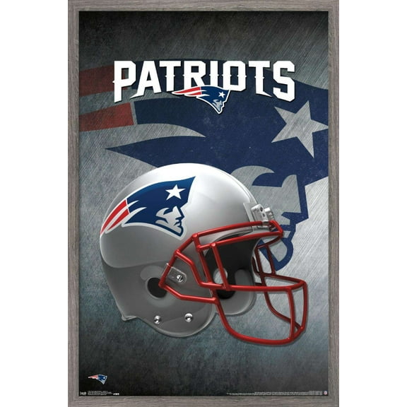 NFL New England Patriots - Helmet 16 Wall Poster, 22.37" x 34", Framed