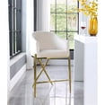 thumbnail image 2 of Maklaine Velvet Rich Cream Counter Stool Contemporary 38"H Unassembled, 2 of 8