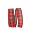 The Ribbon Roll - T93215W-937-09K, Buffalo Plaid Twill Value Wired Edge Ribbon, Red/black, 1-1/2 Inch, 50 Yards