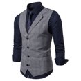 thumbnail image 4 of Men's V-Neck Suit Vests Slim Fit Business Dress Vest Waistcoat Formal Sleeveless Tuxedo Jacket, 4 of 7
