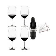 Riedel Vinum Bordeaux Grand Cru Glasses (4-Pack) with Wine Pourer Bundle