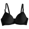 thumbnail image 3 of Gymayou Women Underwire Adjustment Bra With Delicate Lace Trim Smooth Molded Cup Push Up Bra Side Support Gather Full Coverage Bra Black 90B, 3 of 4
