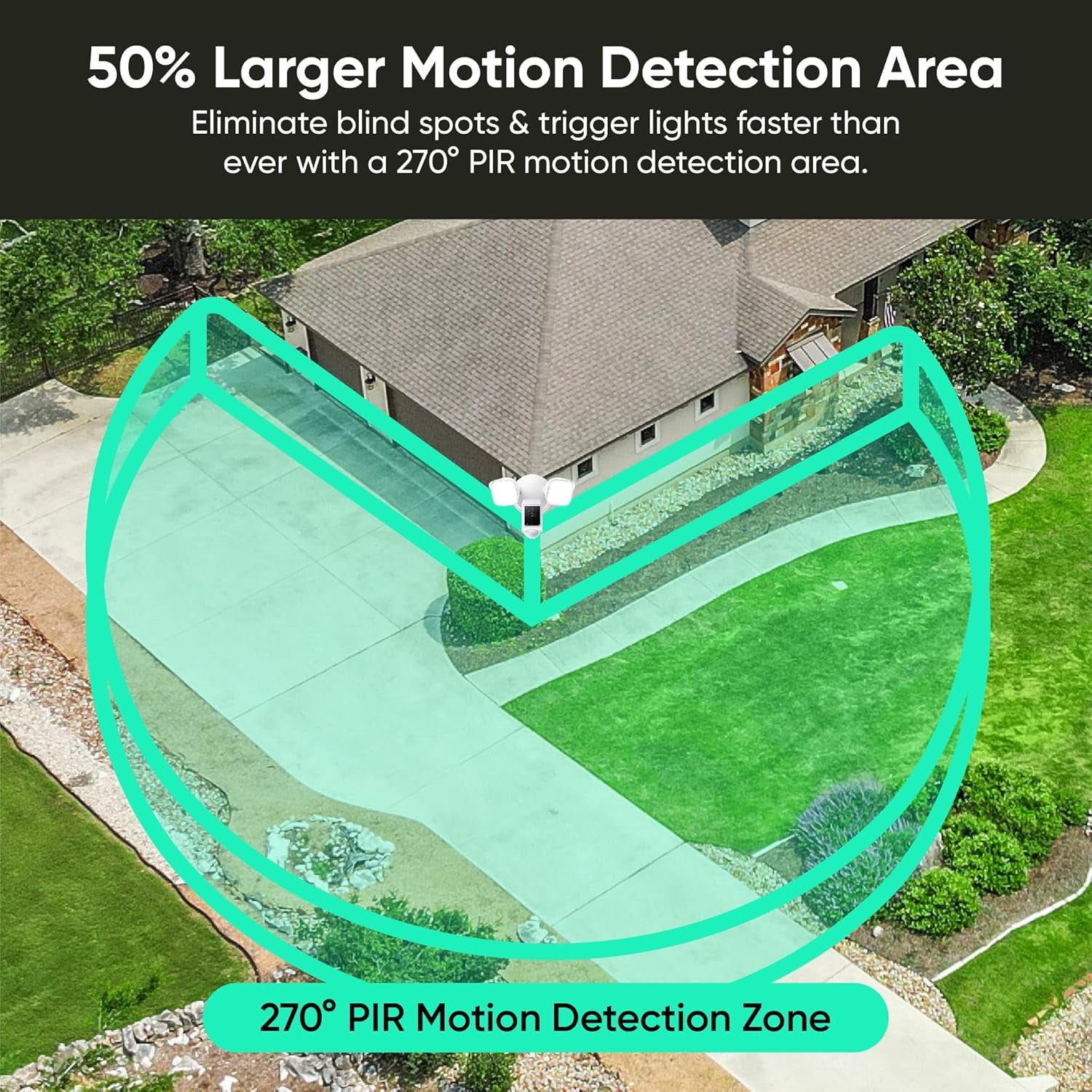 Wyze 2K HD Outdoor Security Cam, Motion Light, Color Night Vision, 105db Siren, Floodlight Camera v2, 2800-Lumen LEDs