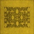 thumbnail image 1 of Ahgly Company Indoor Square Oriental Yellow Industrial Area Rugs, 4' Square, 1 of 4