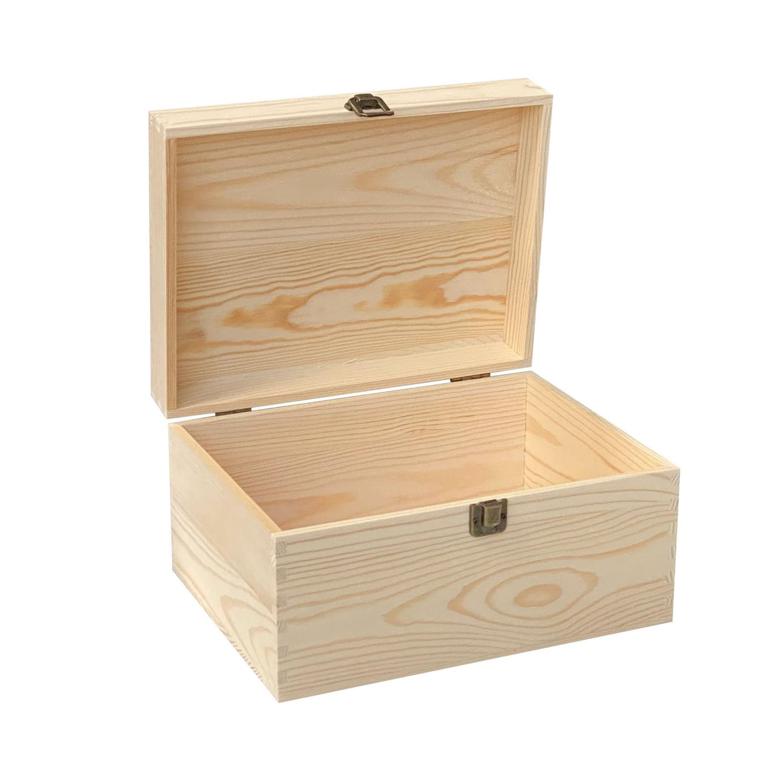 Natural Wooden Storage Box with Lid (Decorative Organizer, Keepsake Box), Rustic Wooden Storage Box 30X20X15cm - Natural Unpainted Organizer Chest for Toys, Blankets & Farmhouse Home Decor, PRYESS