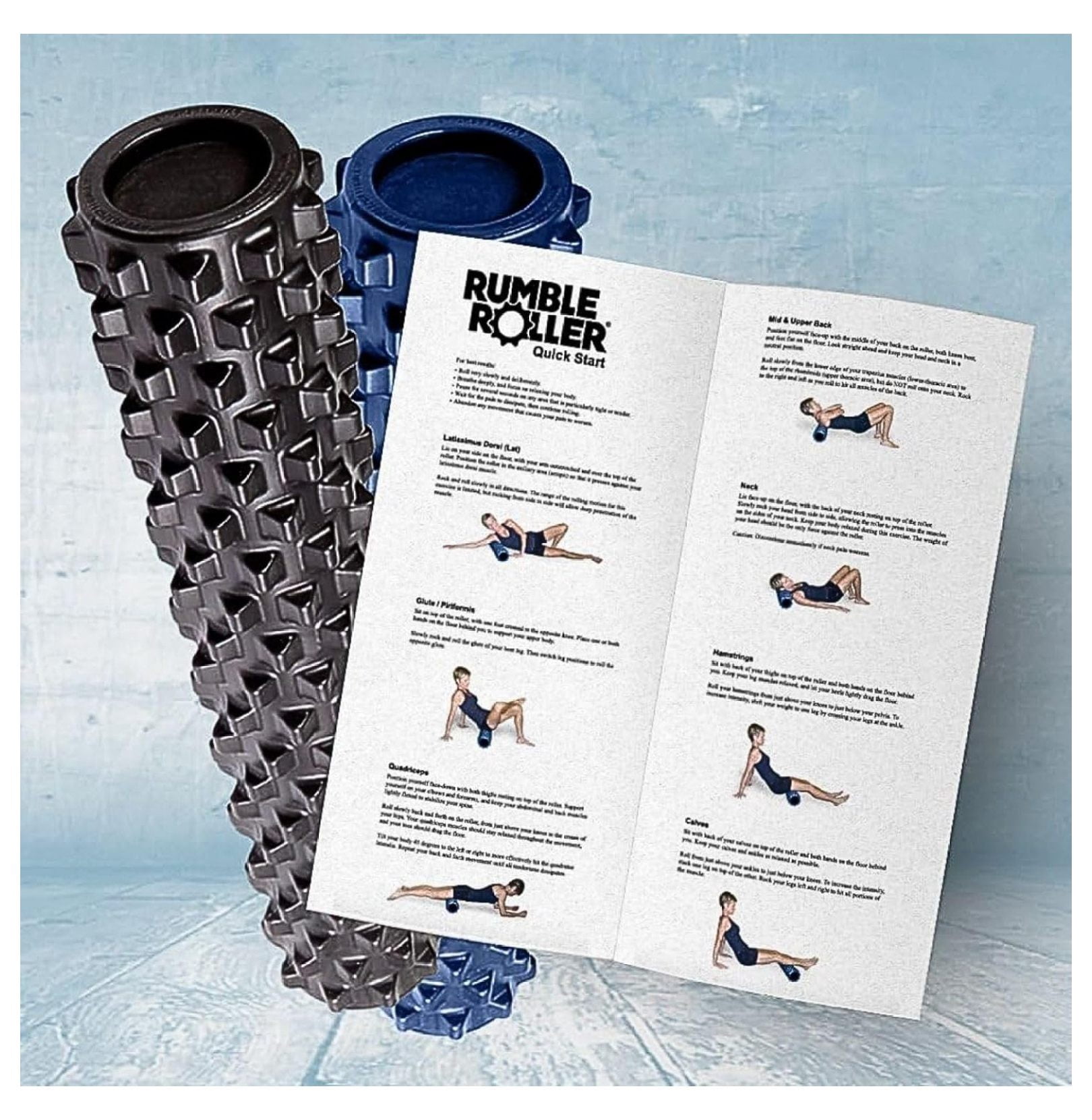 Foam Roller for Muscle Recovery - Rumble Original Textured Roller - Deep Tissue Massage, Myofascial Release, Physical Therapy, Gym & Home Use RumbleRoller 12" Compact Size Original Foam Roller Blue