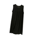 thumbnail image 5 of Nightgowns for Women Summer Crewneck Pleated Sleeveless Pajama Dress Womens Casual Solid Round Neck Relaxed Fits Lightweight Loungewear Sleepwear Night Dress, 5 of 9