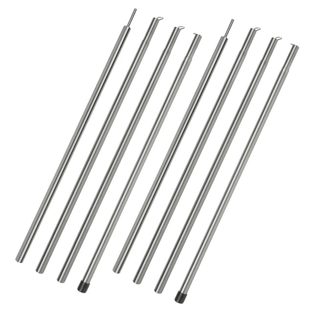 Titanium Alloy & Rubber Camping Canopy Poles Set - 2 Top, 4 Middle, 2 Bottom Rods Included, 16mm Diameter, 1.8m Height Option, Lightweight 536-655g for Outdoor Shelters and Tents