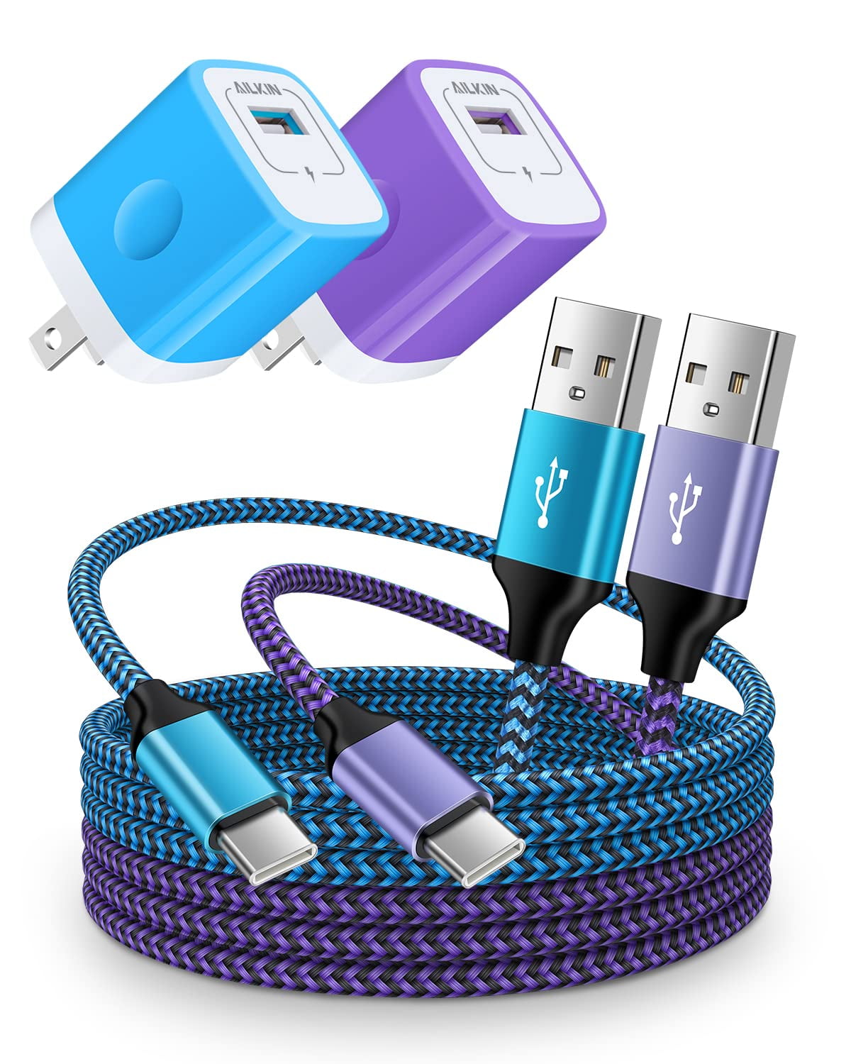 MHAWBL-Android Charger for Samsung Galaxy A17 A16 S24 S23 Ultra S25 A15 A14 iPhone 17 16e 16 15 Pro Max 15Pro, Google Pixel 10 9a 9 8 7 Pro USB C Charger Block +6 Ft USB to USBC Cable Fast Charging T