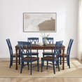 thumbnail image 6 of HomeStock Medieval Majesty Dining Set with Table and Extension Leaf, Rectangular Dining Table w/ 18" Extension Leaf, Rustic Dining Set for Dining Rooms-Color:Navy and Dark Cherry,Size:7 Piece, 6 of 10