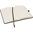 thumbnail image 3 of A5 Notebook with Lined Pages, Pen Loop, Ribbon, Medium Hardback Journal, Note, sustainably sourced paper (Black), 3 of 4
