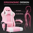 thumbnail image 4 of JONPONY Ergonomic Gaming Chairs,Office Chair,High Back Computer Chair,Adjustable 360° Swivel Chair with Headrest and Lumbar Support ,PINK WHITE, 4 of 10