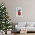 thumbnail image 3 of Red Merry Christmas Country Jar Winter Holly Pine Botanical & Floral Graphic Art Framed Art Print Wall Art, 3 of 5