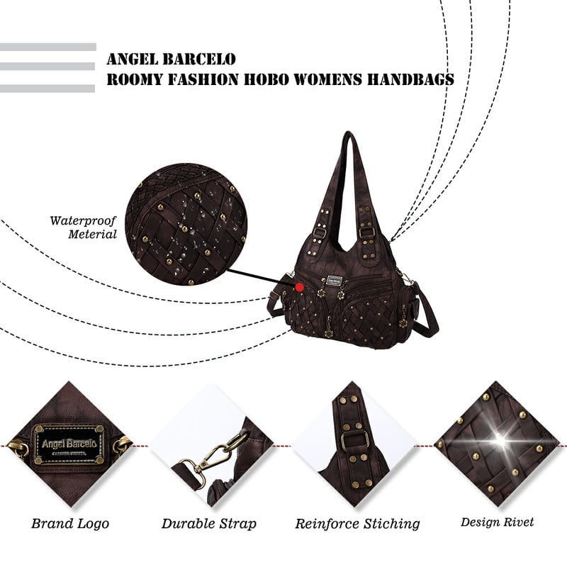 Angel Barcelo Purses for Women handbag Shoulder Bag Multi pocket wallet crossbody bag