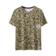thumbnail image 4 of Ceisia Men's Light Green Diamond Pixel Camouflage Print Crew Neck T-Shirts, Stretchy Breathable Casual Short Sleeve Tops Gifts, 4 of 9