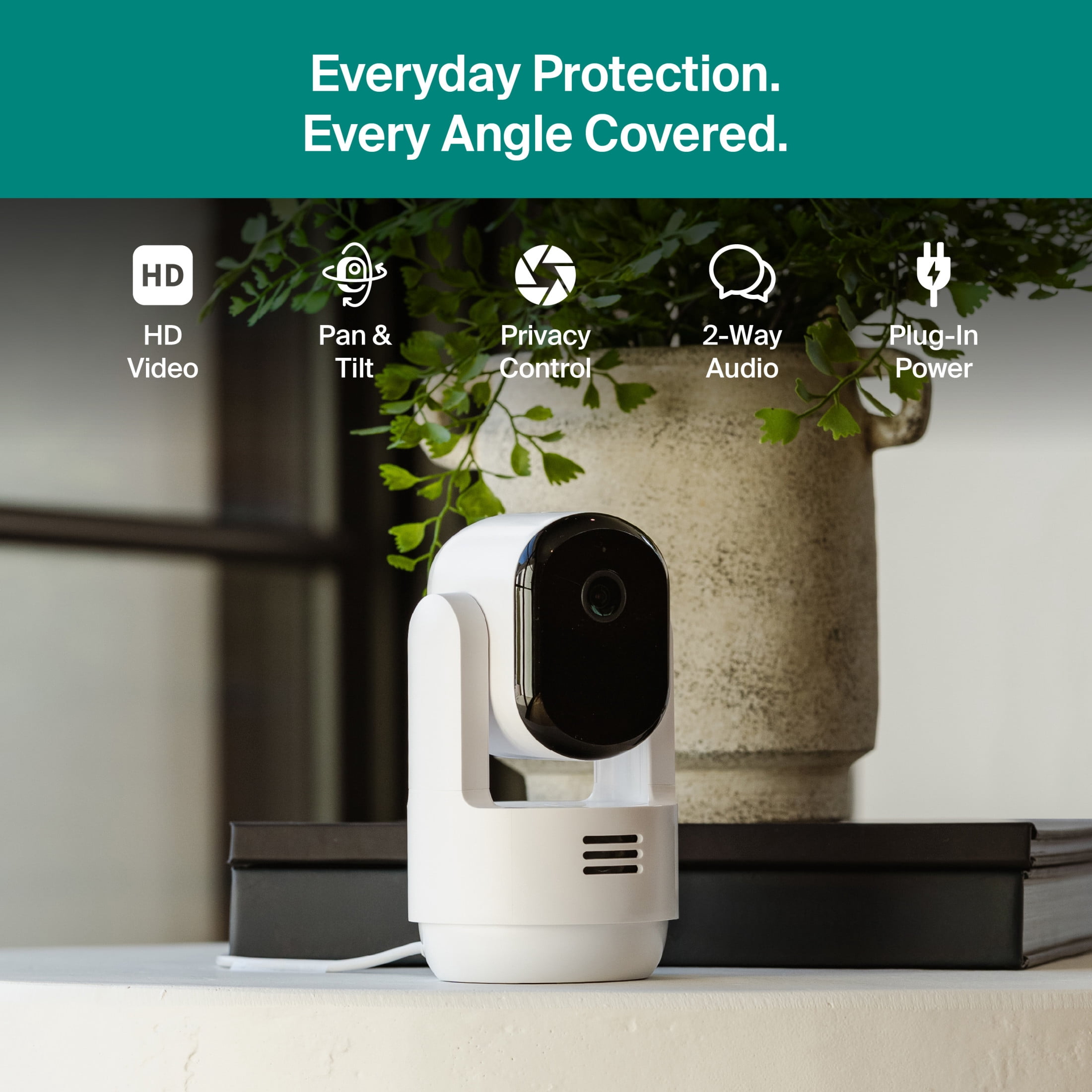 Arlo Essential Home Security Camera Kit (2025 Release) - Indoor Pan Tilt Plug-In Camera + Outdoor Plug-in Camera, 1080p HD, 2-Cam