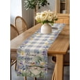 thumbnail image 4 of Burlap Table Runner 60 Inches Long, Gnome Butterfly on Purple Check Non-Slip Kitchen Table Runners for Dining Room Everyday Use Party Table Decorations Summer Wildflower Herb, 4 of 9