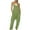Green, variant on LEAVINGSUO Summer Fall Womens Plus Size Clearance $5 Fashion Women Casual Cold Shoulder Jumpsuit Solid Suspender Jumpsuits Wide Pocket Leg Pant Blue XL