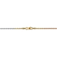 thumbnail image 4 of 14K Tri-Color Gold bracelet Rope chain Diamond-cut 24 in 1.5 mm, 4 of 5