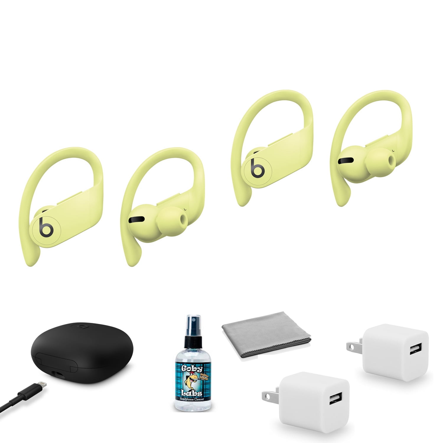 Beats by Dr. Dre Powerbeats Pro In Ear Wireless Headphones Spring Yellow MXY92LL A with Headphone Cleaner More Walmart