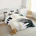 thumbnail image 3 of Homewish Gold Stripes Lines Queen Comforter Set,Retro Boho Geometric Bedding Sets,Plam Monstera Leaf Bedding Comforter Set For Teens,Luxury Bedroom Decor Reversible,3 Pieces, 3 of 8