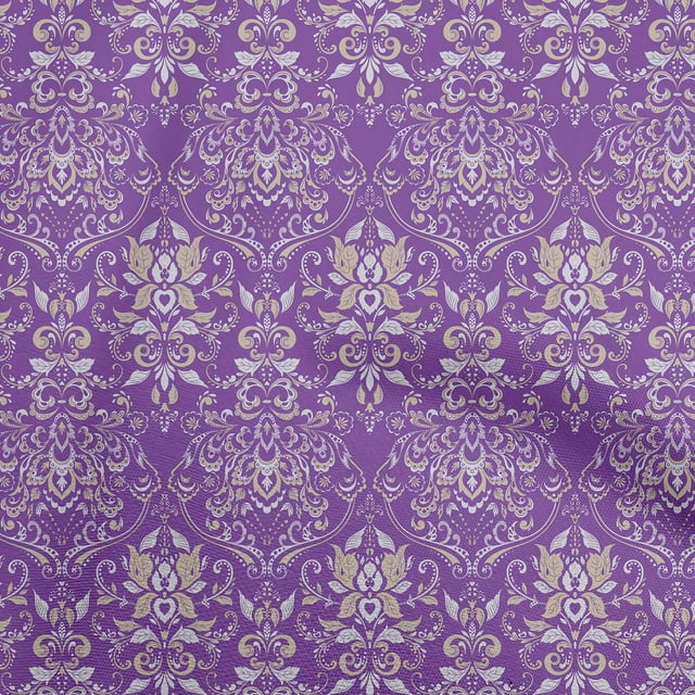 oneOone Silk Tabby Purple Fabric Damask Craft Projects Decor Fabric Printed By The Yard 42 Inch Wide