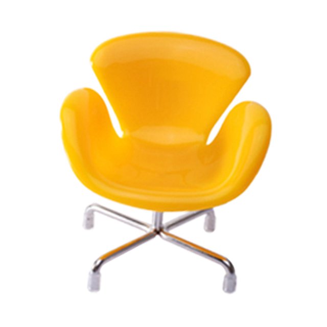 Sillón de casa de muñecas 1/6 Dollhouse Chair Backrest Mini Colorful for Bedroom Pretend Play Dolls , Amarillo