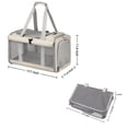 thumbnail image 3 of Breathable Cat Carrier with Roll-up Shades ,Pet Carrier with Convertible Handheld & Shoulder Strap, Cat Travel Bag with Removable Pad & Storage Pocket for Cats, Small Dogs, Gray，17.7"x 11.4"x 11.4", 3 of 9