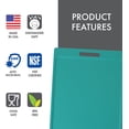 thumbnail image 2 of Dexas NSF Certified Polysafe Cutting Board with Handle, 11 x 14.5 Inches, Reversible Kitchen Cutting Board, Teal Green, 2 of 5