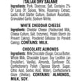 thumbnail image 6 of Hillshire Snacking Protein Bistro Bites, Italian Dry Salami, White Cheddar Cheese & Chocolate Covered Almonds Snack Pack, 2.8 oz (Refrigerated), 6 of 9