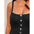 thumbnail image 4 of Women's One Piece Athena Ribbed Button Swimsuit Bathing Suit, 4 of 4