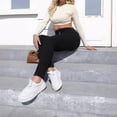 thumbnail image 5 of Women's Jeans Elegant High Waisted Straight Leg Pockets Stylish Denim Pant Pants for Women Black L, 5 of 5