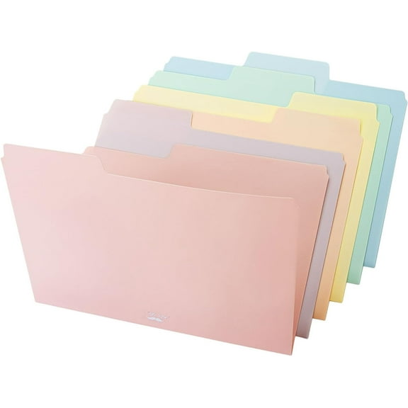 Mr. Pen- Poly File Folders, 1/3 Cut Tab, 6 Pack, Morandi Colors, Letter Size, Colored File Folders