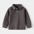 thumbnail image 2 of 12-18 Months Toddler Boys Long Sleeve Oxford Dress Shirt Solid Color Shirt 12 18 24 Months 2T 3T 4T 5T Kids Tops Fashion Gentleman School Uniform, 2 of 4