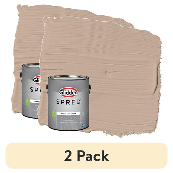 (2 pack) Glidden Spred Grab-N-Go Transcend / Tan, Flat Interior Paint with Primer, 1 Gallon