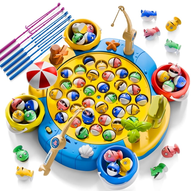 Juego de pesca magnético ORANGE OCEAN, 66 unidades, para niños de 3 a 6 años