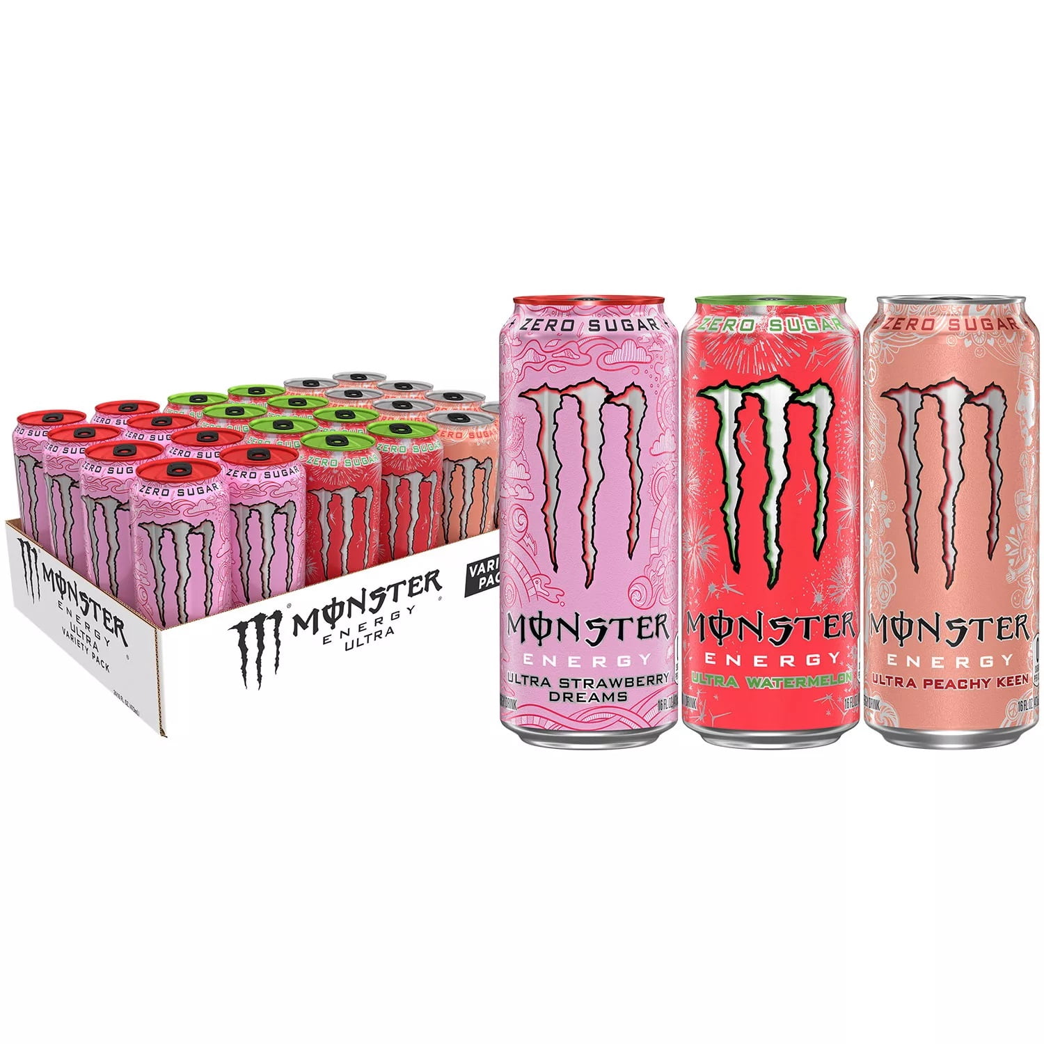 Monster Energy Ultra WSP Variety Pack, 16 Fluid Ounce (Pack of 24)