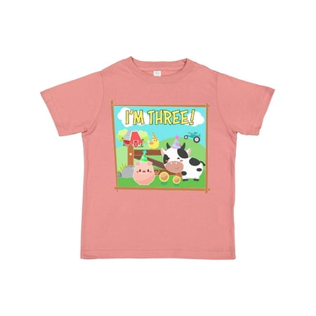 

Inktastic I m Three! Farm Animals Wearing Birthday Party Hats Gift Toddler Boy or Toddler Girl T-Shirt