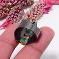 thumbnail image 2 of Malachite - Congo & Chrome Diopside Black And Gold Plated 925 Sterling Silver Ring s.9 Sku54, Green Ring, Natural Gemstone Ring, 2 of 2