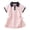 Pink, variant on Girls Collar Short Sleeve Dress Kids Casual School Uniform Dress Cute Embroidered A Line Dress with Side Drawstring Adjustable Waist Comfortable Soft Breathable Daily Wear Back to School Outfit