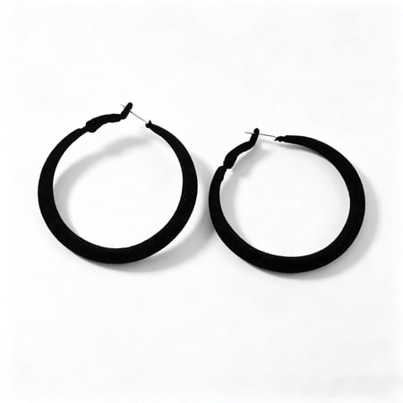 1pcs blackVintage Burgundy Velvet Geometric Ear Cuff Elegant Fall Winter Statement Jewelry