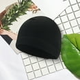 thumbnail image 4 of Warm Beanie for Men Women Cuffed Thick Fleece Winter Hat Elastic Skull Cap for Winter Outdoor Running Riding Skiing-Black, 4 of 8