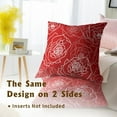 thumbnail image 6 of Red Rose Throw Pillow Covers Set of 2,16x16 Inch Valentine''s Day Wedding Decor Cotton Linen Square Pillow Case Cushion Cases for Bedroom Livingroom Couch Sofa Bed Car Chair, 6 of 6