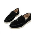 thumbnail image 1 of Walk Shoes Women Loafers Suede Causal Moccasin Lock Beanie Shoes Comfortable Soft Sole Flat Shoes Plus Size, 1 of 1