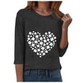 thumbnail image 4 of felwors Women's St Patricks Day Shirts Lucky Shamrock Clover Irish Tee Shirt Crewneck 3/4 Sleeve Holiday St Pattys Tops (Grey, M), 4 of 8