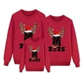 thumbnail image 3 of AWZXDE Christmas Pajamas Pyjamas de Noël pour Chat Famille Lettre Imprimée Col Rond Manches Longues Chandail en Molleton Sans Capuche pour Tout-Petit,140, 3 of 6