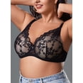 thumbnail image 5 of LJVOGUES Women's Lace Sheer Bras Plus Size Full Coverage Sexy Plunge Underwire Bra for Heavy Breast, 5 of 10