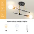 thumbnail image 5 of Modern Sputnik Chandelier, 2-Light Black and Gold Ceiling Light Fixture, Industrial Dining Room Light Fixture for Bedroom, Kitchen, Living Room, Hallway, E26 Base, Bulbs Not Included, 5 of 8