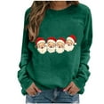 thumbnail image 2 of Xdegoge Christmas Sweatshirts for Women Santa Claus Print Sweatshirt Vintage Xmas Long Sleeve Round Neck Pullover Casual Loose Fitting Tops Xmas Style Clothing, 2 of 4