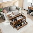thumbnail image 2 of Costway Lift Top Coffee Table with 2 Storage Drawers &Hidden Compartment for Living Room, 2 of 10